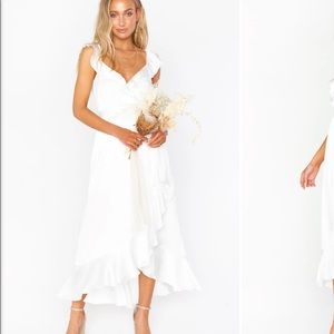 Show me your mumu. NWT. never worn. M. Ivory satin. Looks more white than ivory.